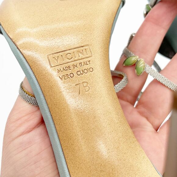 Giuseppe Zanotti Vintage y2k Light Blue Butterfly Strappy Heeled Sandals size 7 - Picture 14 of 14